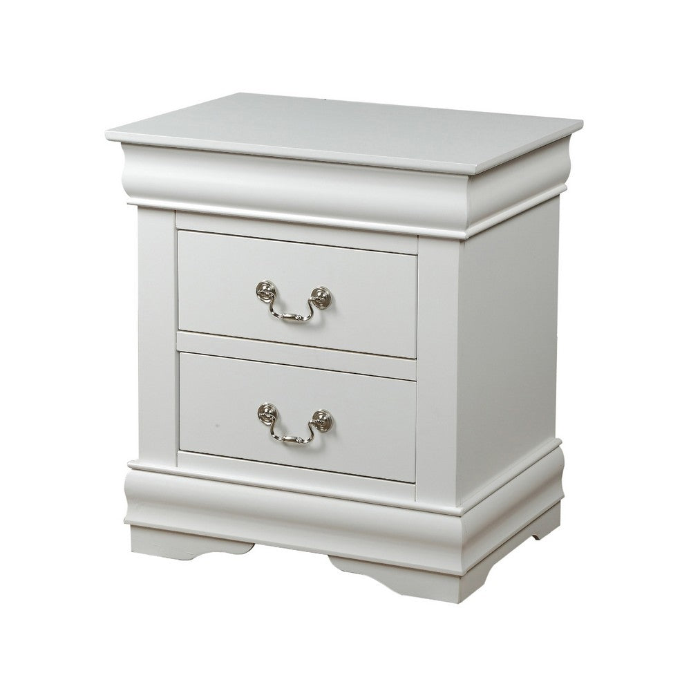 3pc King Bedroom Set, White, 2 Nightstands