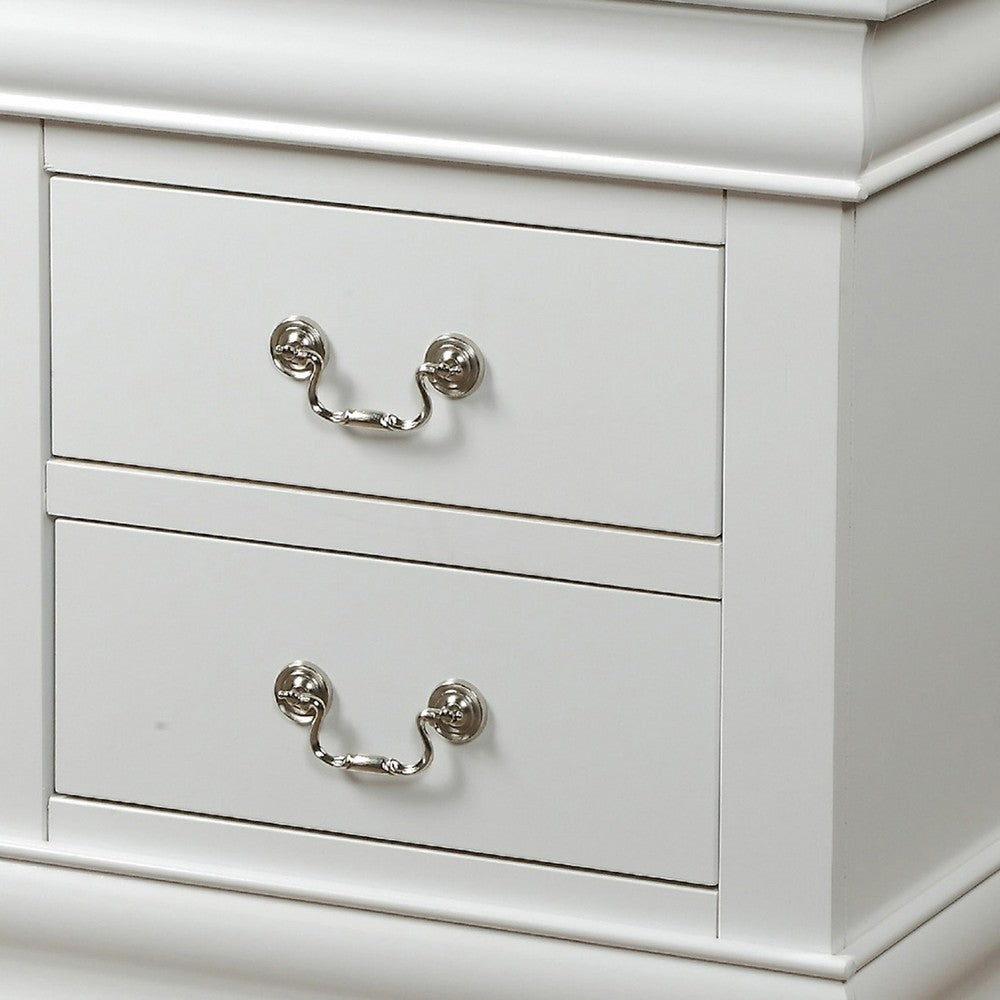 3pc King Bedroom Set, White, 2 Nightstands