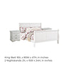 3pc King Bedroom Set, White, 2 Nightstands