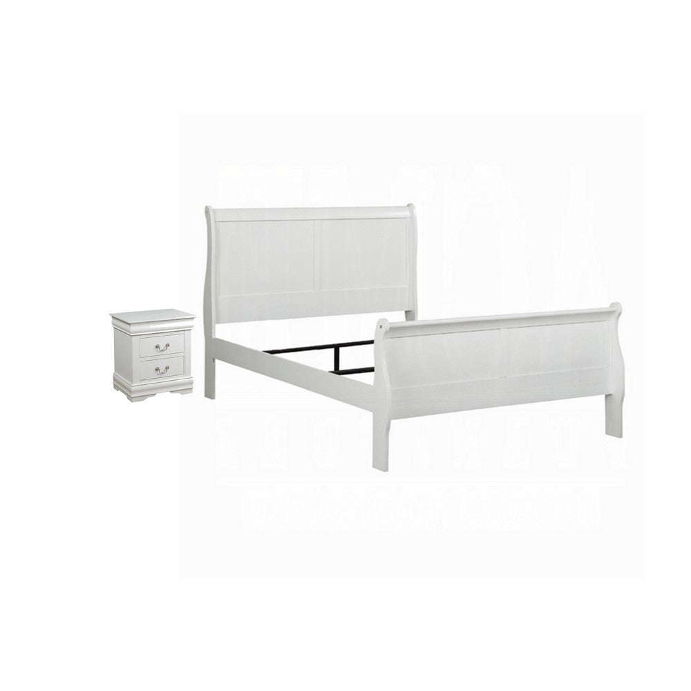 2pc King Bedroom Set, White, Nightstand