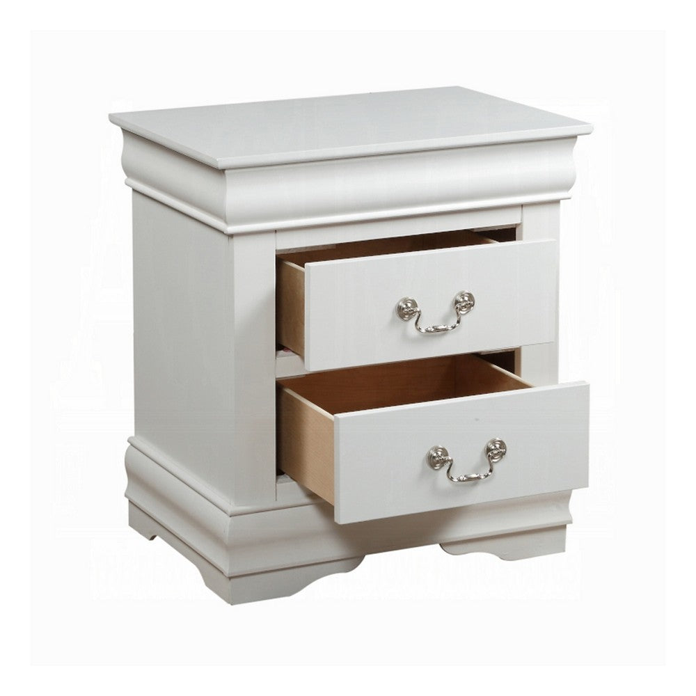 2pc King Bedroom Set, White, Nightstand