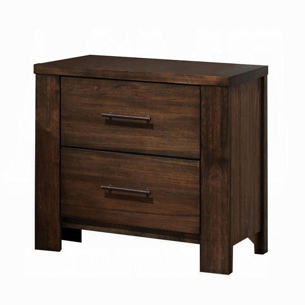 2pc King Bedroom Set, Storage Design, Brown, Nightstand
