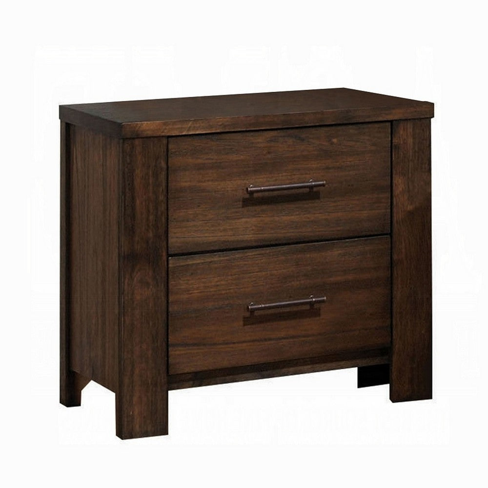 2pc King Bedroom Set, Storage Design, Brown, Nightstand