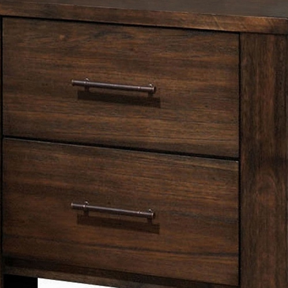 2pc King Bedroom Set, Storage Design, Brown, Nightstand