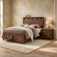 2pc King Bedroom Set, Storage Design, Brown, Nightstand