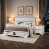 3pc King Bedroom Set, Storage White, 2 Nightstands