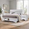 3pc King Bedroom Set, Storage White, 2 Nightstands
