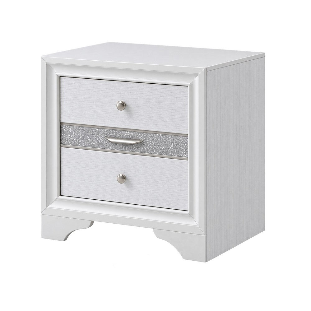 2pc King Bedroom Set, Storage White, Nightstand