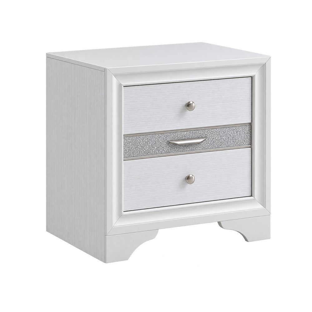2pc King Bedroom Set, Storage White, Nightstand