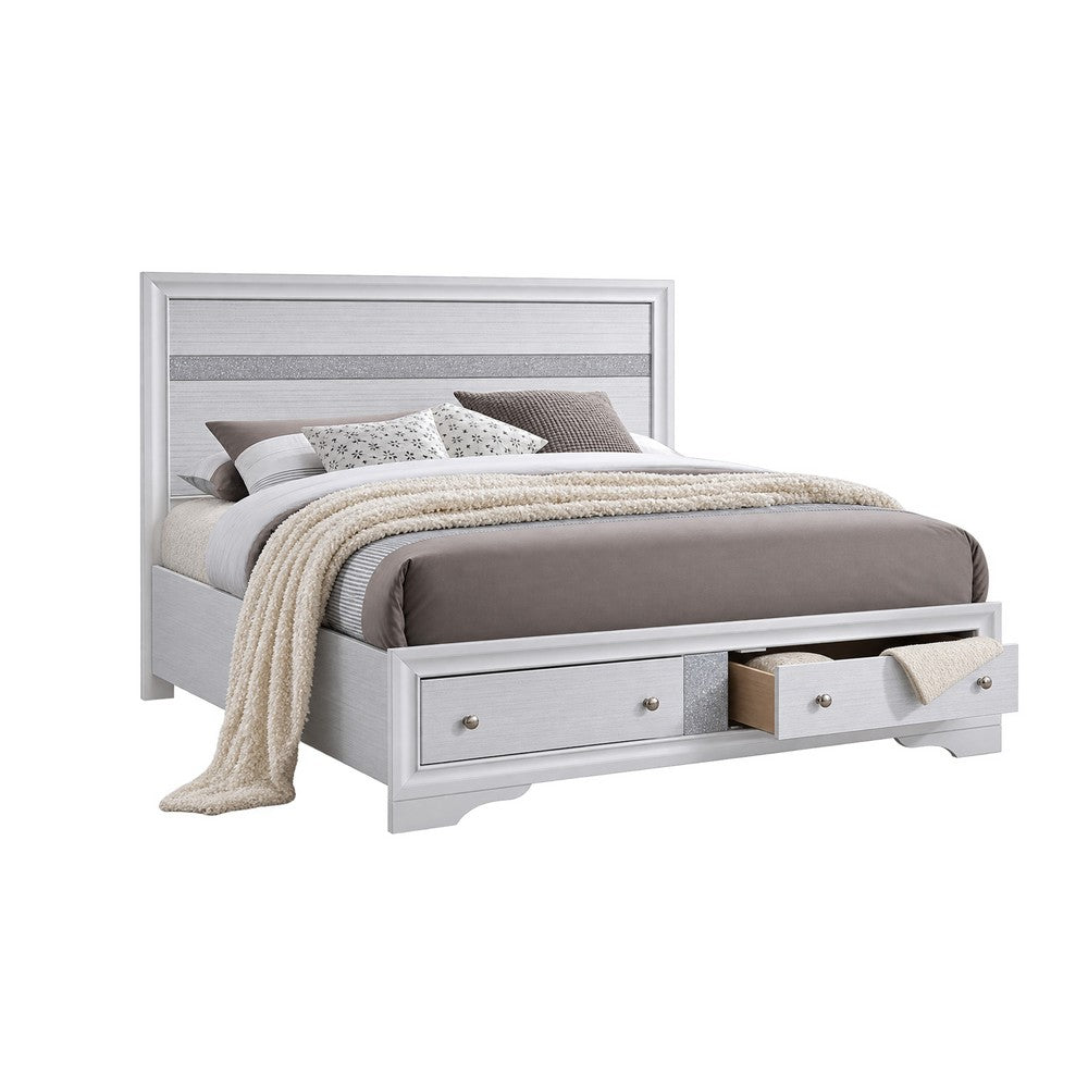 2pc King Bedroom Set, Storage White, Nightstand