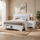 2pc King Bedroom Set, Storage White, Nightstand