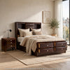 2pc King Bedroom Set, Storage Brown, Nightstand
