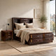 2pc King Bedroom Set, Storage Brown, Nightstand