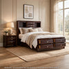 2pc King Bedroom Set, Storage Brown, Nightstand