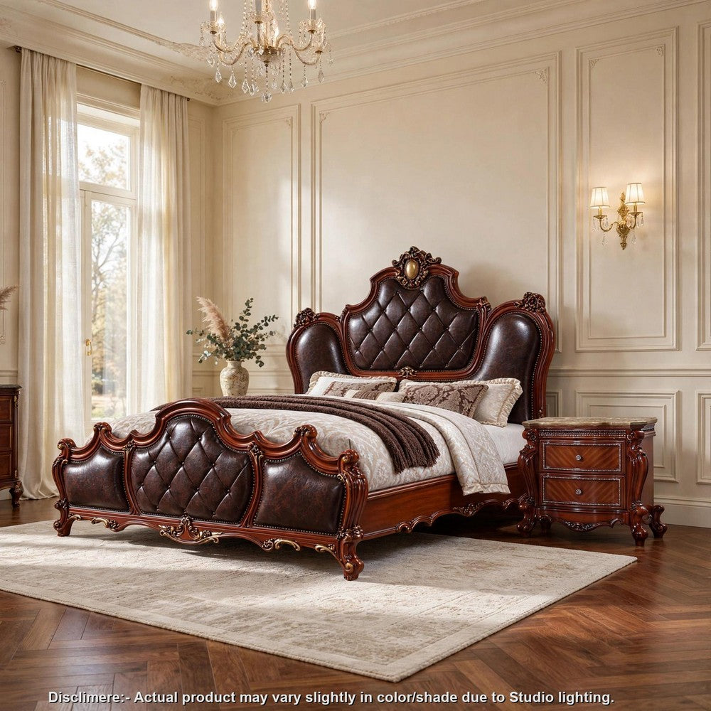 2pc Queen Bedroom Set, Brown, Nightstand