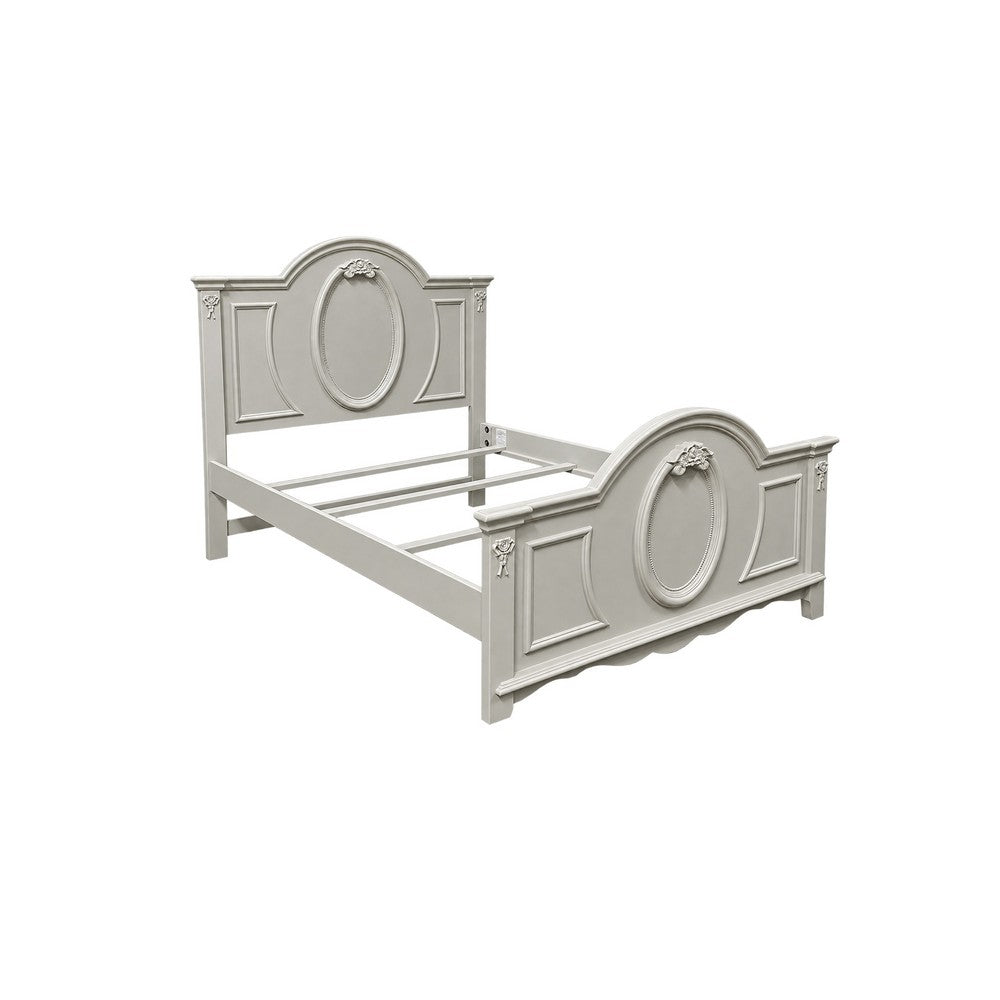 2pc Full Bedroom Set, Gray and Silver, Nightstand
