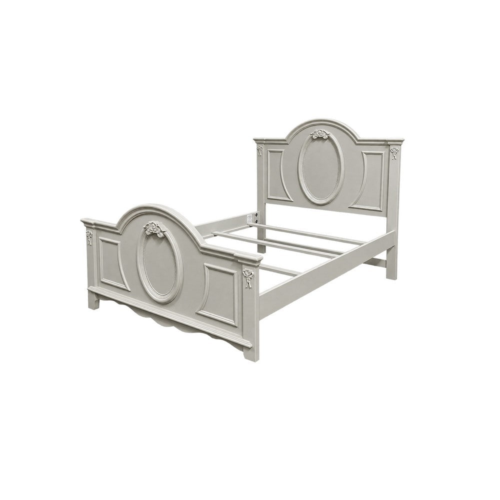 2pc Full Bedroom Set, Gray and Silver, Nightstand