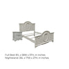 2pc Full Bedroom Set, Gray and Silver, Nightstand