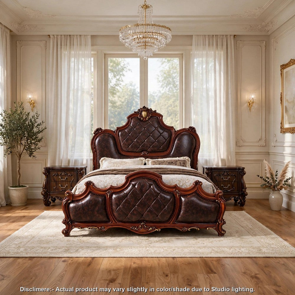 3pc King Bedroom Set | Brown | 2 Nightst&s