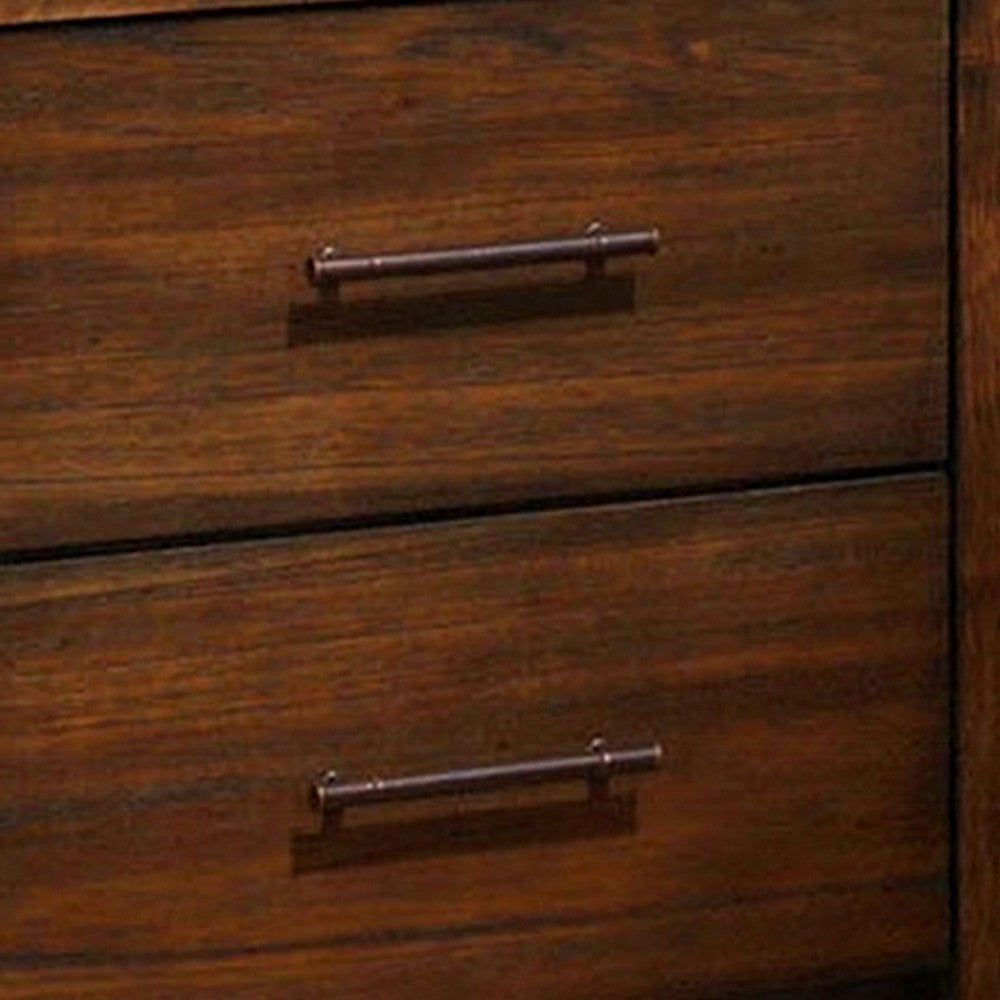 2pc Queen Bedroom Set, Storage Design, Brown, Nightstand