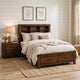 2pc Queen Bedroom Set, Storage Design, Brown, Nightstand