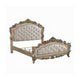 2pc King Bedroom Set, Upholstered Design, Gold and White, Nightstand