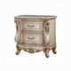 2pc King Bedroom Set, Upholstered Design, Gold and White, Nightstand