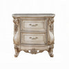 2pc King Bedroom Set, Upholstered Design, Gold and White, Nightstand