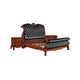 3pc Queen Bedroom Set, Sleigh Design, Black and Brown, 2 Nightstands
