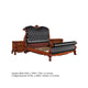 3pc Queen Bedroom Set, Sleigh Design, Black and Brown, 2 Nightstands