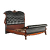 2pc Queen Bedroom Set, Sleigh Design, Black and Brown, Nightstand