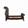 2pc Queen Bedroom Set, Sleigh Design, Black and Brown, Nightstand