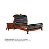 2pc Queen Bedroom Set, Sleigh Design, Black and Brown, Nightstand