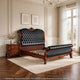 2pc Queen Bedroom Set, Sleigh Design, Black and Brown, Nightstand
