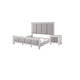 2pc King Bedroom Set, Upholstered Design, Gray and White, Nightstand