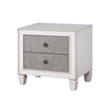 2pc King Bedroom Set, Upholstered Design, Gray and White, Nightstand