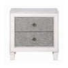 2pc King Bedroom Set, Upholstered Design, Gray and White, Nightstand