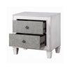 2pc King Bedroom Set, Upholstered Design, Gray and White, Nightstand