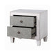 2pc King Bedroom Set, Upholstered Design, Gray and White, Nightstand