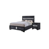 2pc Queen Bedroom Set, Storage Black, Gray, and Silver, Nightstand