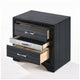 2pc Queen Bedroom Set, Storage Black, Gray, and Silver, Nightstand