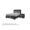 2pc Queen Bedroom Set, Storage Black, Gray, and Silver, Nightstand