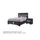 2pc Queen Bedroom Set, Storage Black, Gray, and Silver, Nightstand