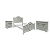 3pc Full Bedroom Set, Gray and Silver, Nightstand and Dresser