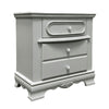 3pc Full Bedroom Set, Gray and Silver, Nightstand and Dresser
