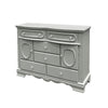 3pc Full Bedroom Set, Gray and Silver, Nightstand and Dresser
