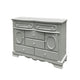 3pc Full Bedroom Set, Gray and Silver, Nightstand and Dresser