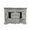 3pc Full Bedroom Set, Gray and Silver, Nightstand and Dresser