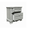 3pc Full Bedroom Set, Gray and Silver, Nightstand and Dresser