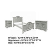 3pc Full Bedroom Set, Gray and Silver, Nightstand and Dresser